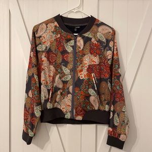Paisley, silk, bomber jacket, barely worn